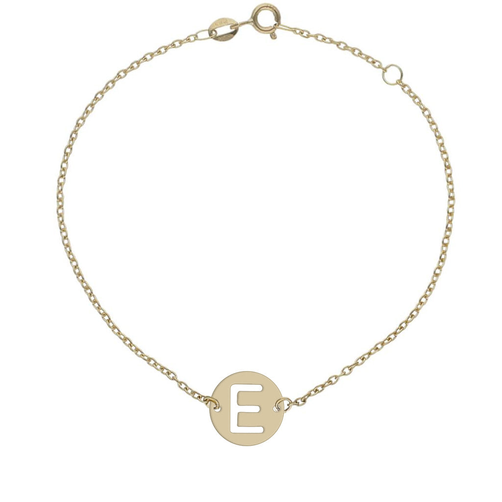 PULSERA ORO 18KL LETRA - 12MM - Abecedario: e 
