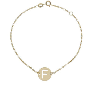 PULSERA ORO 18KL LETRA - 12MM - Abecedario: f 