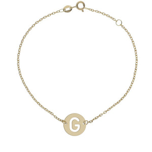 PULSERA ORO 18KL LETRA - 12MM - Abecedario: g 