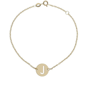 PULSERA ORO 18KL LETRA - 12MM - Abecedario: j 