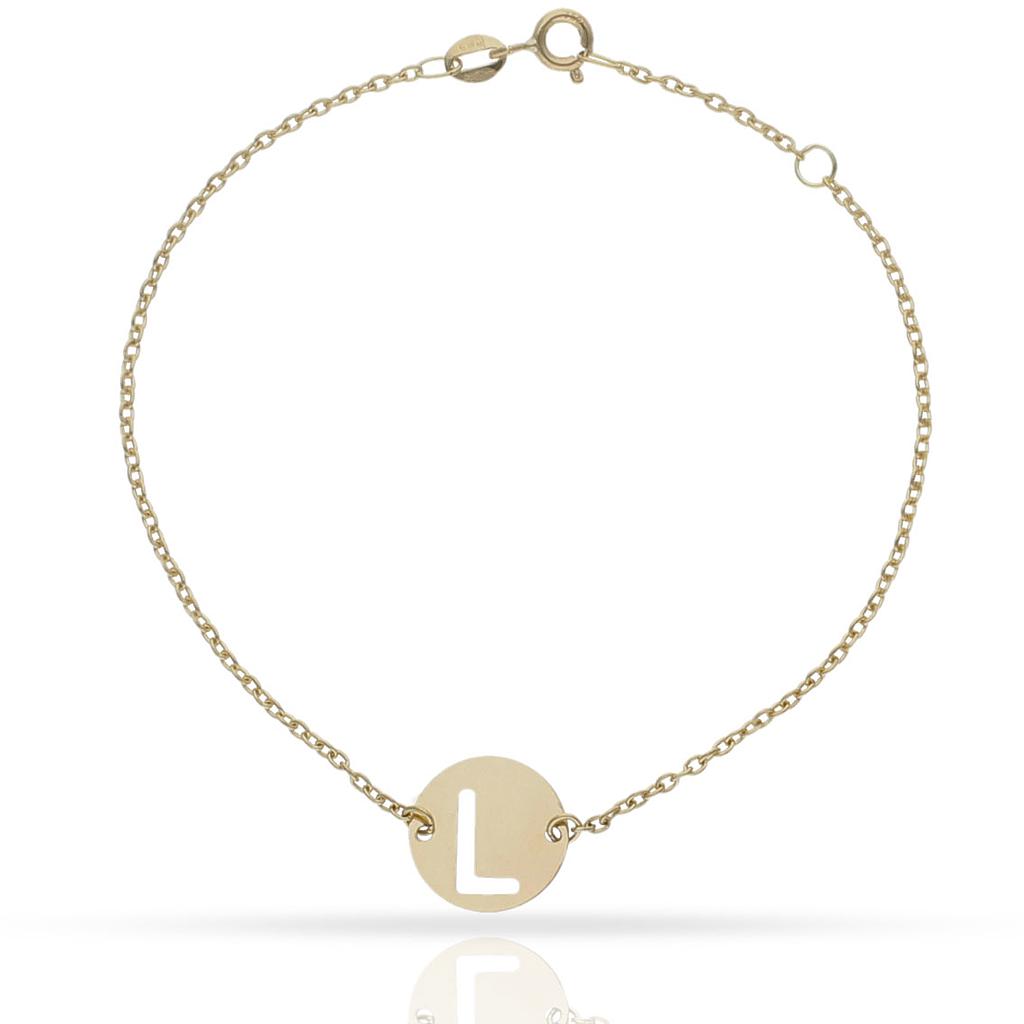PULSERA ORO 18KL LETRA - 12MM - Abecedario: L 