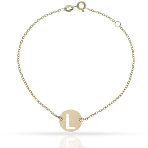 PULSERA ORO 18KL LETRA - 12MM - Abecedario: L 