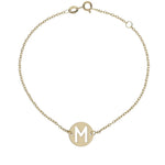 PULSERA ORO 18KL LETRA - 12MM - Abecedario: m 