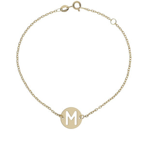 PULSERA ORO 18KL LETRA - 12MM - Abecedario: m 