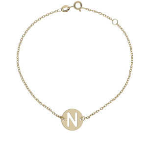 PULSERA ORO 18KL LETRA - 12MM - Abecedario: n 