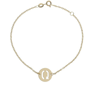 PULSERA ORO 18KL LETRA - 12MM - Abecedario: q 