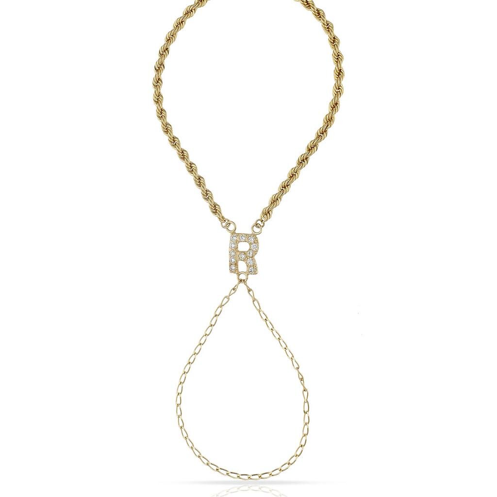 PULSERA ORO 18KL LETRA DEDO CIRCONITAS - Abecedario: a 