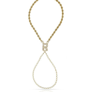 PULSERA ORO 18KL LETRA DEDO CIRCONITAS - Abecedario: a 