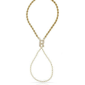 PULSERA ORO 18KL LETRA DEDO CIRCONITAS - Abecedario: L 