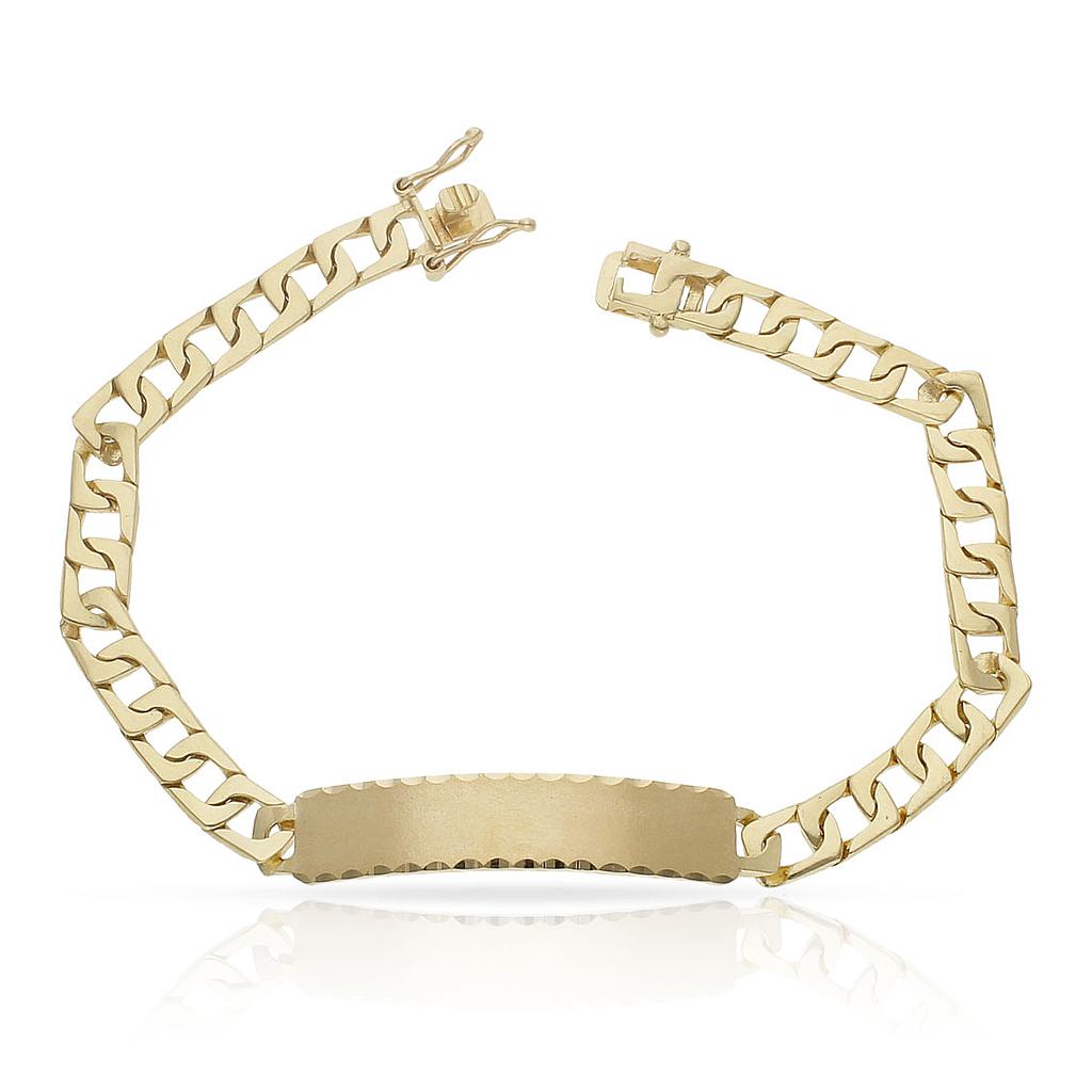 PULSERA ORO 18KL MACIZA PLACA - Peso: 22.65 gr 