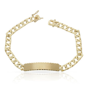 PULSERA ORO 18KL MACIZA PLACA - Peso: 26.95 gr 