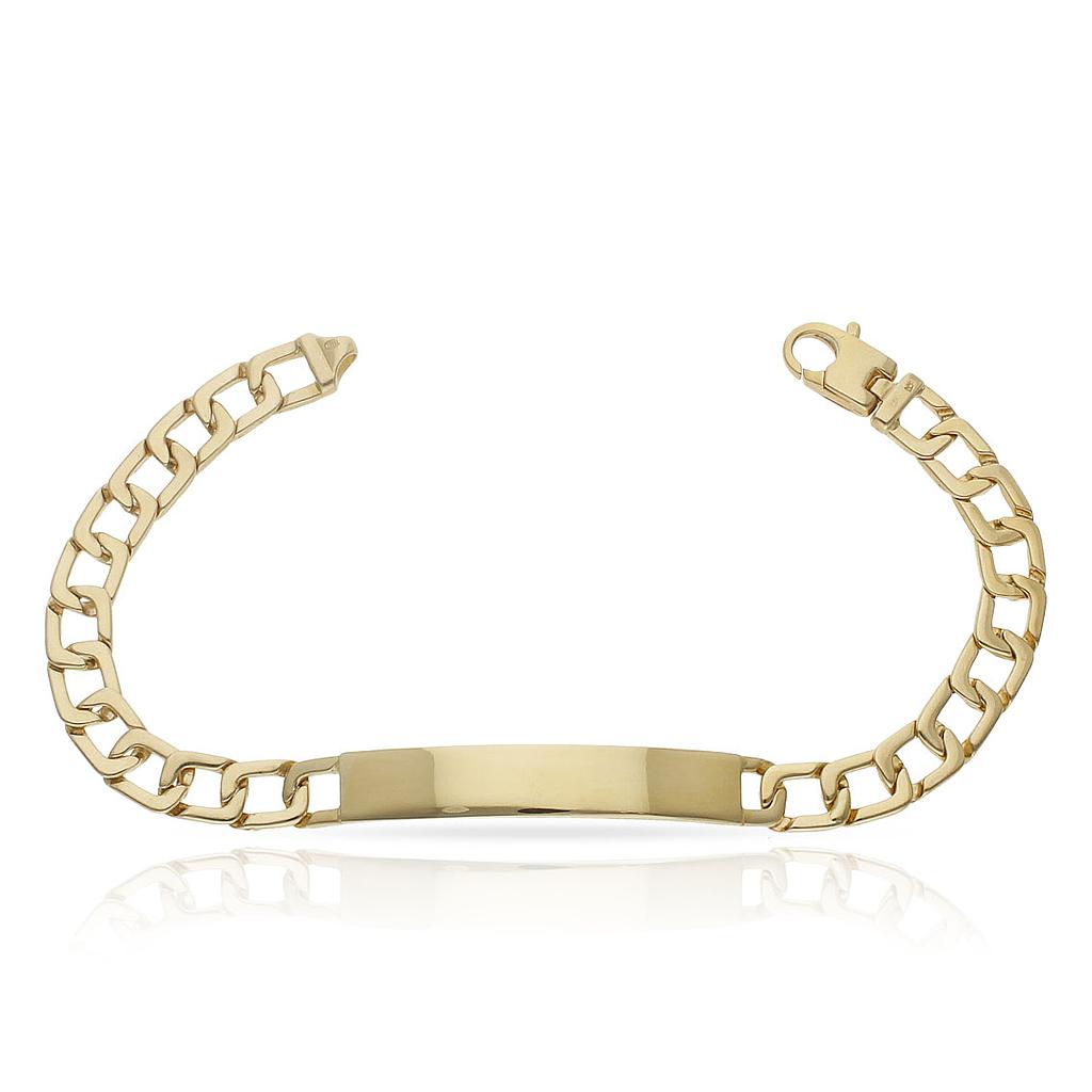 PULSERA ORO 18KL MACIZA PLACA - Peso: 29.35 gr 