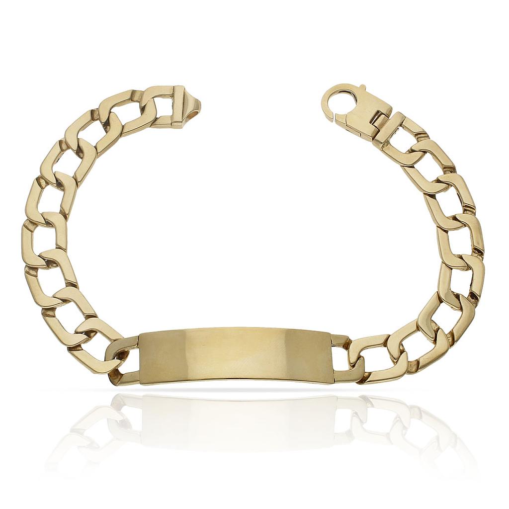 PULSERA ORO 18KL MACIZA PLACA - Peso: 50.95 gr 