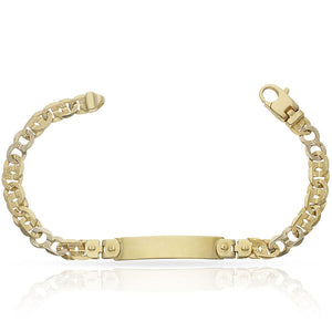 PULSERA ORO 18KL MACIZA TALLADA PLACA - Peso: 14.20 gr 