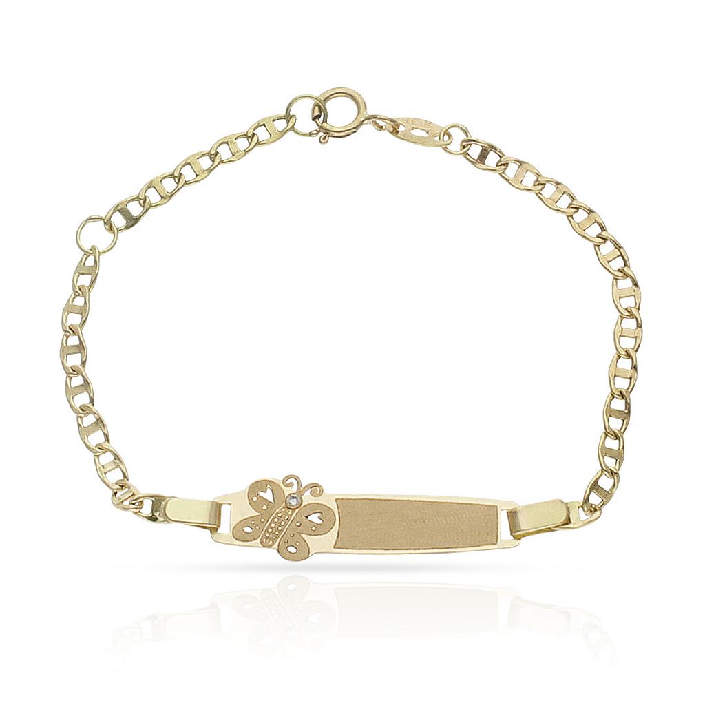 PULSERA ORO 18KL MARIPOSA CIRCONITA - Peso: 1.65 gr 