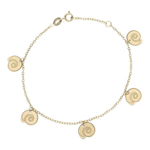 PULSERA ORO 18KL MINI CHARMS CARACOLAS