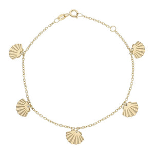 PULSERA ORO 18KL MINI CHARMS CONCHAS