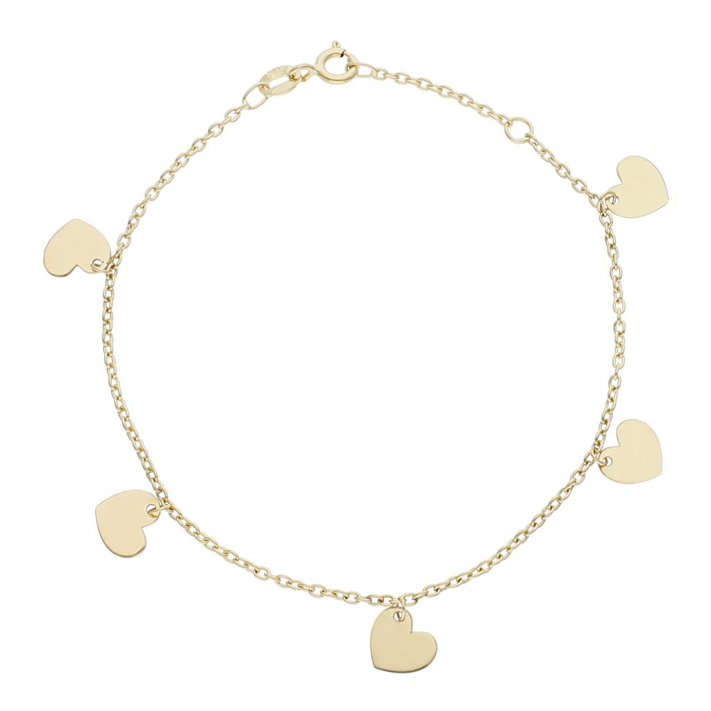 PULSERA ORO 18KL MINI CHARMS CORAZONES
