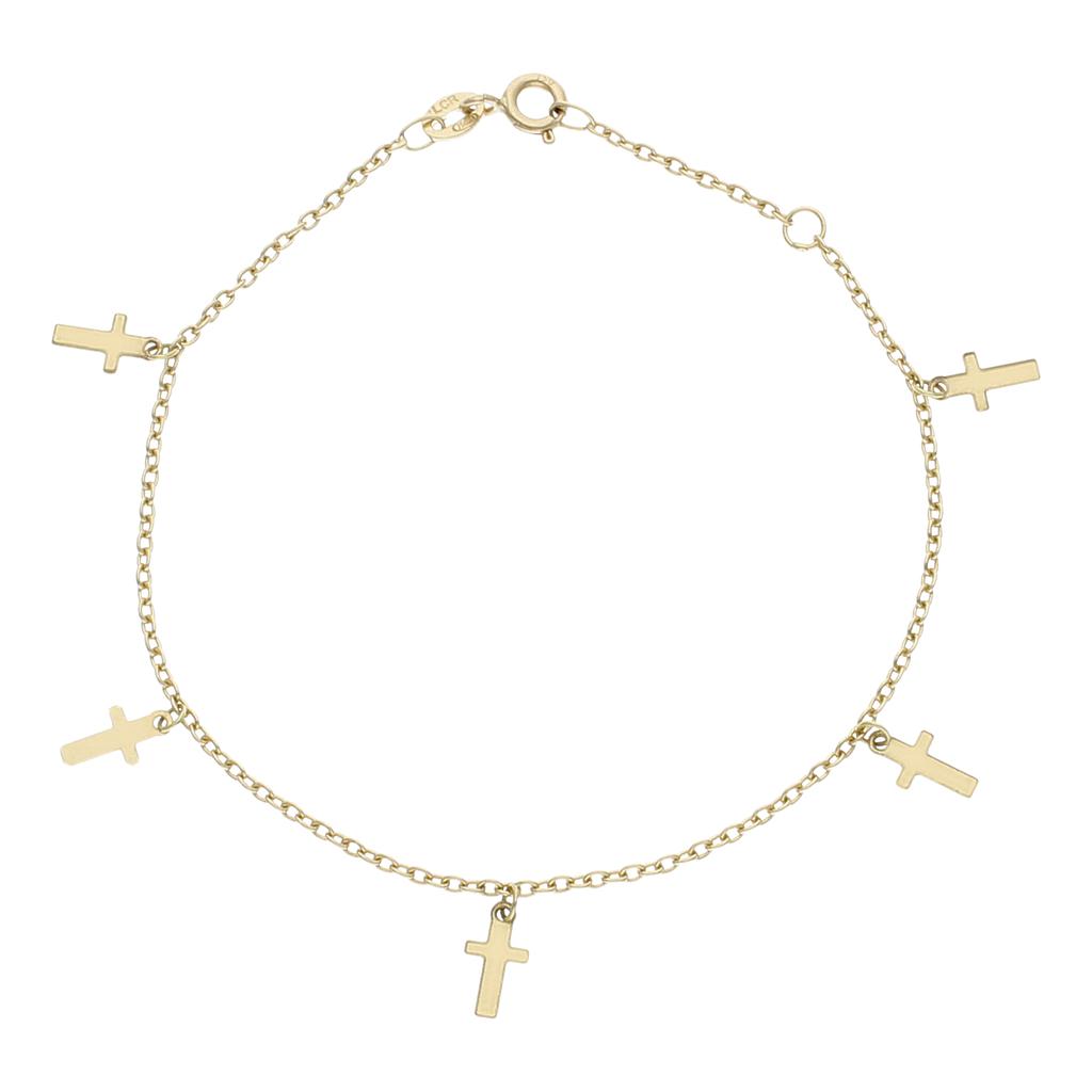 PULSERA ORO 18KL MINI CHARMS CRUCES