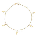 PULSERA ORO 18KL MINI CHARMS CRUCES