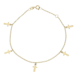 PULSERA ORO 18KL MINI CHARMS CRUCES