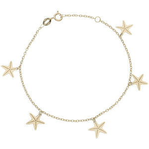 PULSERA ORO 18KL MINI CHARMS ESTRELLA DE MAR