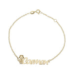 PULSERA ORO 18KL NIÑA + NOMBRE - Nombres: 8 Letras 