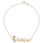 PULSERA ORO 18KL NIÑO + NOMBRE - Nombres: 9 Letras 