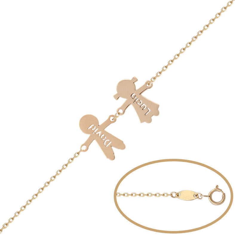PULSERA ORO 18KL NIÑOS NOMBRES - Niños: 4 Niños 