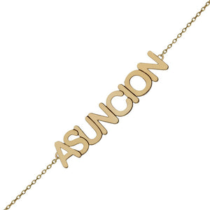 PULSERA ORO 18KL NOMBRE GRANDE - Nombres: 3 Letras 