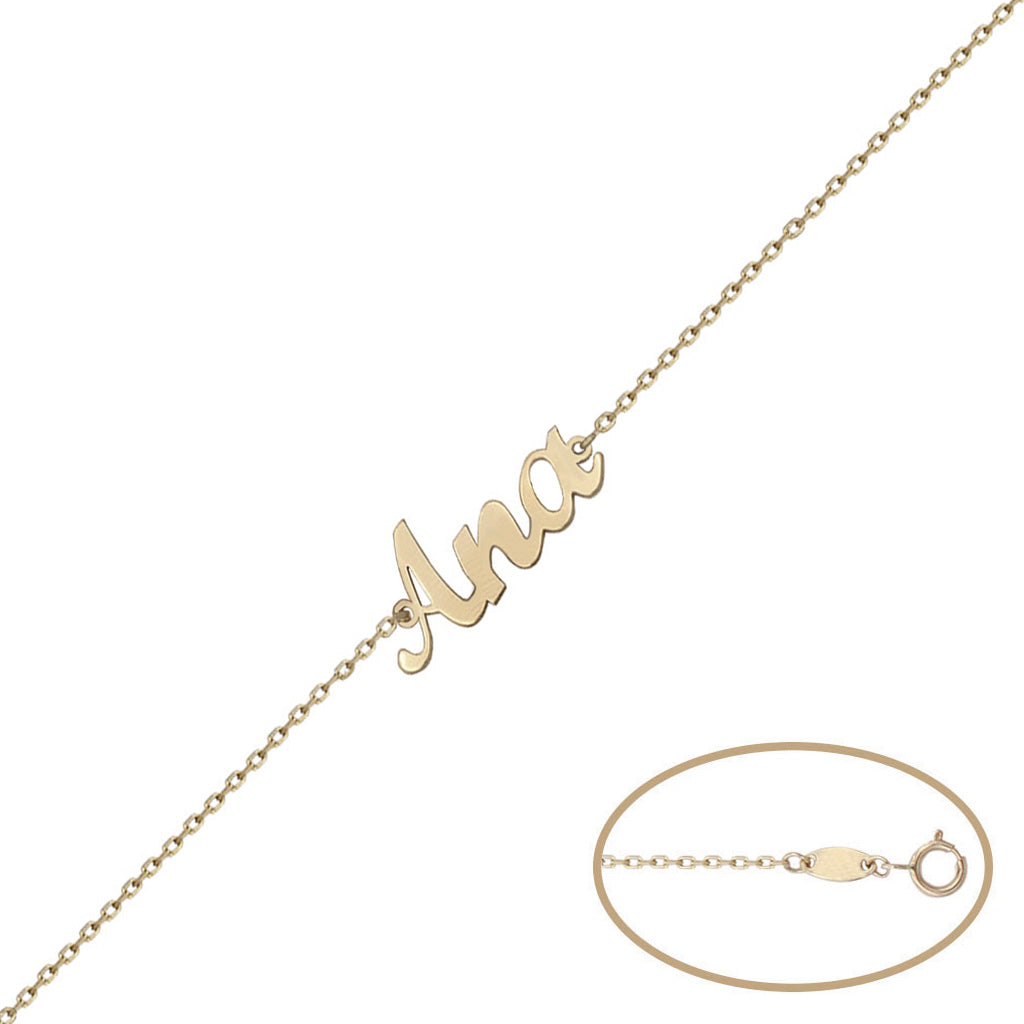 PULSERA ORO 18KL NOMBRE PEQUEÑO - Nombres: 3 Letras 