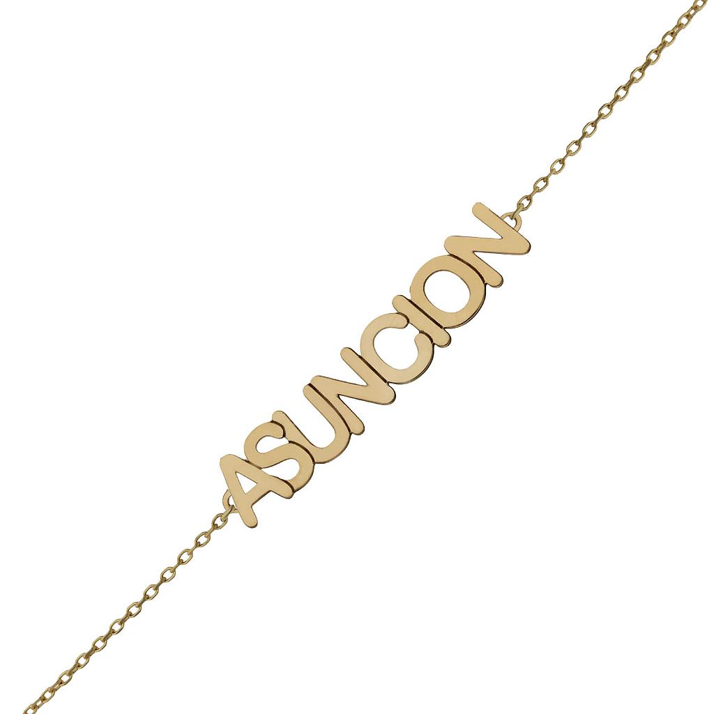 PULSERA ORO 18KL NOMBRE PEQUEÑO - Nombres: 6 Letras 