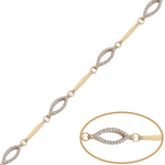 PULSERA ORO 18KL OVAL CIRCONITAS - Peso: 6.10 gr 