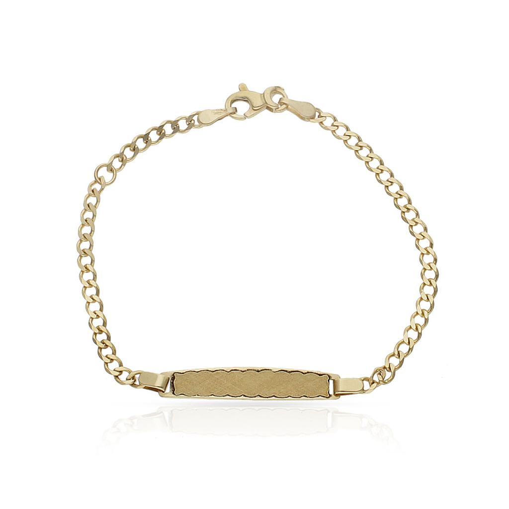 PULSERA ORO 18KL OVAL PLANO PLACA - Peso: 2.80 gr 