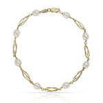 PULSERA ORO 18KL PERLA JOFA + JAULA - Peso: 4.45 gr 
