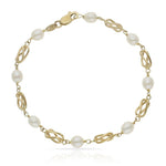 PULSERA ORO 18KL PERLA JOFA + JAULA - Peso: 4.70 gr 
