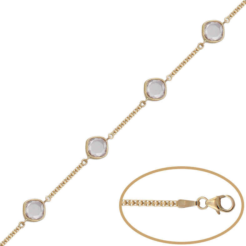 PULSERA ORO 18KL PIEDRA CIRCONITA - Peso: 5.10 gr 