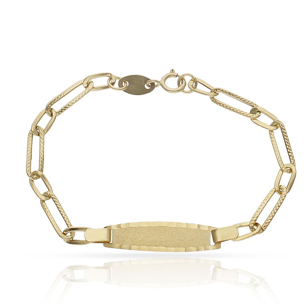 PULSERA ORO 18KL PLACA 1x1 - Peso: 1.55 gr 