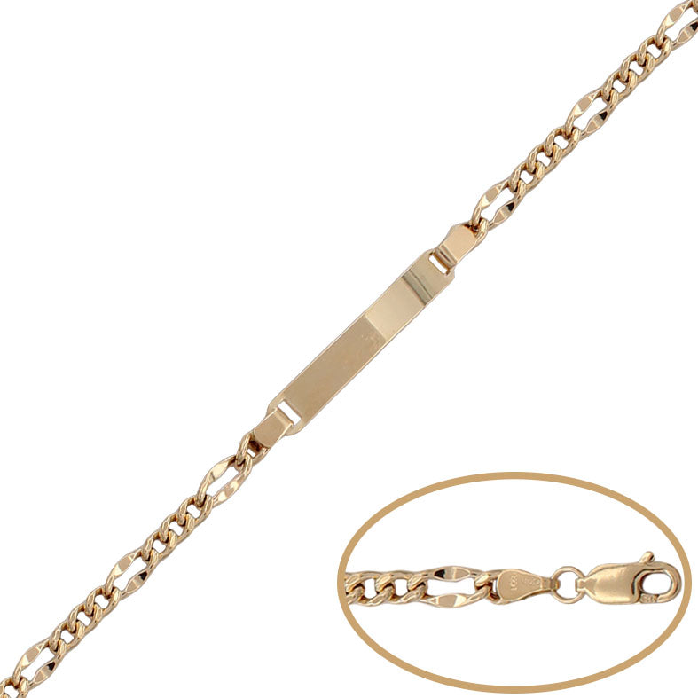 PULSERA ORO 18KL PLACA 3x1 - 4MM - Peso: 4.30 gr 