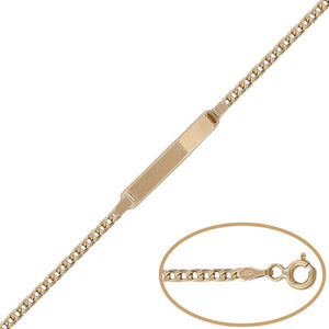 PULSERA  ORO 18KL  PLACA BARBADA - 14.50CM - Peso: 2.15 gr 