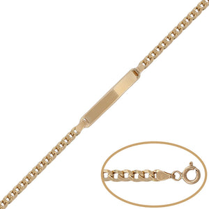 PULSERA ORO 18KL PLACA BARBADA - 3MM - Peso: 2.90 gr 