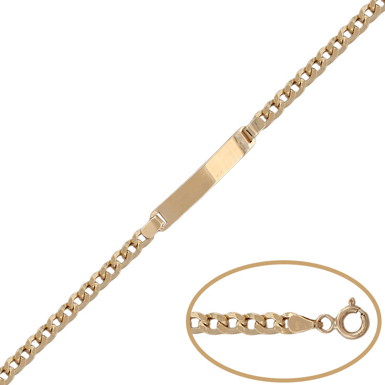 PULSERA ORO 18KL PLACA BARBADA - 4MM - Peso: 4.40 gr 