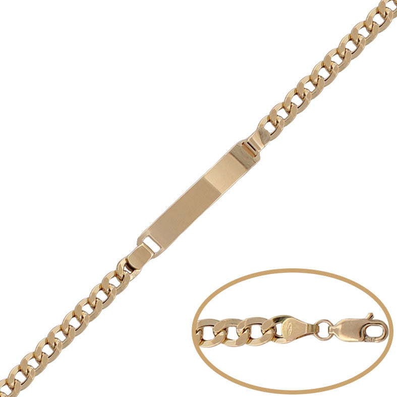 PULSERA ORO 18KL PLACA BARBADA - 5MM - Peso: 6.50 gr 