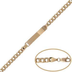 PULSERA ORO 18KL PLACA BARBADA - 5MM - Peso: 6.50 gr 