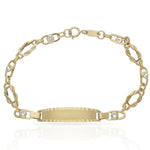 PULSERA ORO 18KL PLACA CIRCONITAS - Peso: 2.90 gr 