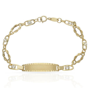 PULSERA ORO 18KL PLACA CIRCONITAS - Peso: 2.90 gr 