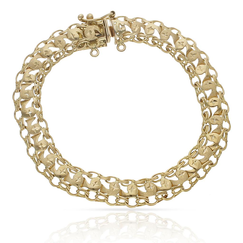 PULSERA ORO 18KL PRINCESA - 9MM - Peso: 12.70 gr 