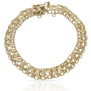 PULSERA ORO 18KL PRINCESA - 9MM - Peso: 13.65 gr 