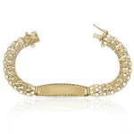 PULSERA ORO 18KL PRINCESA PLACA - 9.50MM - Peso: 13.35 gr 