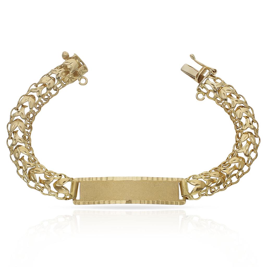 PULSERA ORO 18KL PRINCESA PLACA - 9MM - Peso: 13.40 gr 